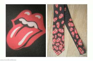 Rolling Stones falling tongues lips fabric tie necktie  
