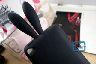 3D Rabbit Silicon Case For iPod touch4 4G A229#Black  