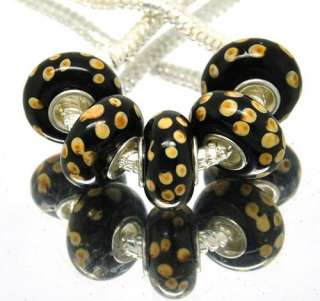 5PCS Silver Murano Glass Beads fit European Charm Bracelet b40  