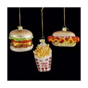   Hotdogs, Cheeseburgers & Fries Christmas Ornaments