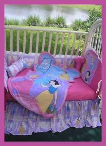 NEW baby crib bedding set madew/ DISNEY PRINCESS fabric  