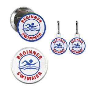 Creative Clam Beginner Swimmer Pool Safety Alert Button Patch Zipper 