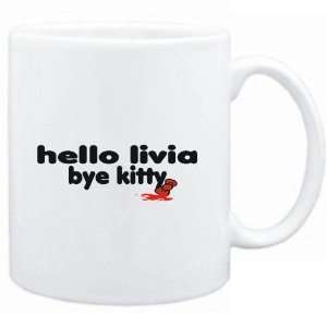  Mug White  Hello Livia bye kitty  Female Names Sports 
