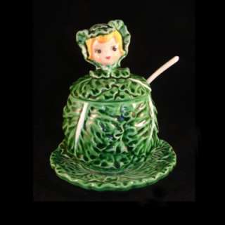 Lefton Cabbage Cuties Cissy Girl Pixie Jam with Spoon  