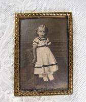   Victorian Framed Little Girl Civil War? Convex Glass Tabbed Back