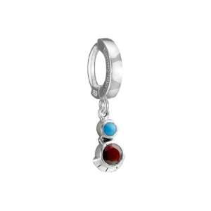 BELLY RING ROUND GARNET TURQUOISE. Easy snap in TummyToys Belly Button 