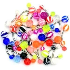    32 Pack of Assorted 14 Gauge Belly Rings    Jewelry