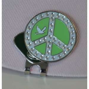  Green Peace Golf Crystal Ball Marker with Magnetic Clip 