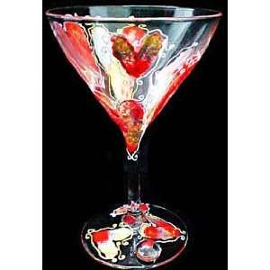  Valentine Treasure Design   Hand Painted   Martini   7.5 