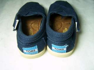 Toms Tiny Navy Blue Kids Classics Canvas Slip On Shoes T5 Toddler 5 