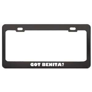 Got Benita? Career Profession Black Metal License Plate Frame Holder 