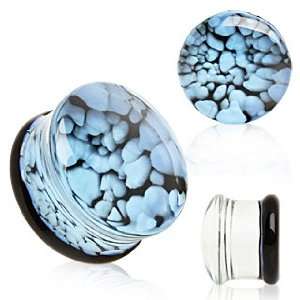   Pebbles on Black Pyrex Base   2G (6.5mm)   Sold as a Pair Jewelry