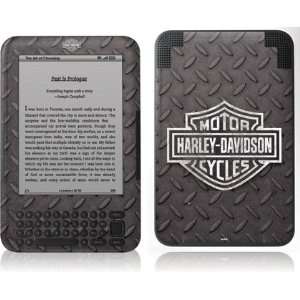 Skinit Black and White Harley Davidson Logo on Diamond Plate Vinyl 