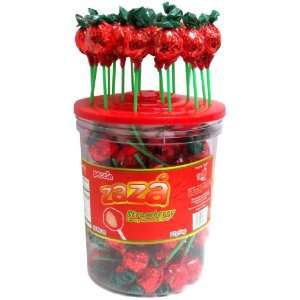 Zaza Strawberry Chewy Filled Kosher Lollipops Display (90 Ct)  