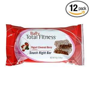 Bally Total Fitness Snack Right Bar, Yogurt Covered Berry, 1.44 Ounce 