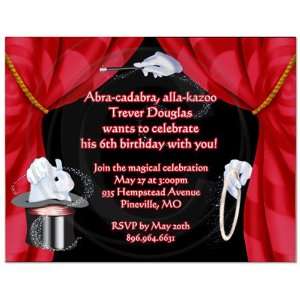 Magic Magician Birthday Party Invitations   Set of 20
