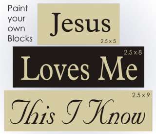STENCIL Jesus Loves Me This I Know Primitive Sign Block  