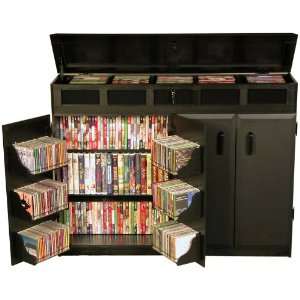  Top Load CD DVD Media Storage Cabinet in Black 2362BL 