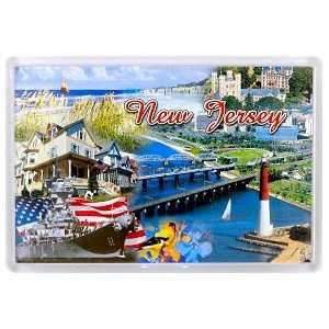  New Jersey Magnet   Lucite Montage, New Jersey Magnets 