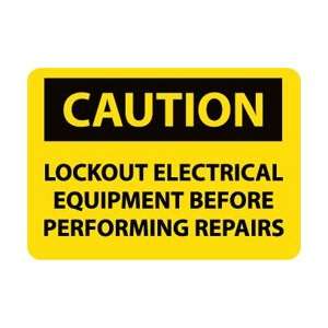 C357P   Caution, Lock Out Electrical Equipment Before ., 7 X 10 