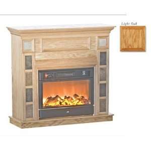   53902NGLT 44 in. Fireplace Mantel with Tile   Lite Oak