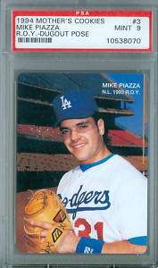 MIKE PIAZZA 94 MOTHERS COOKIES ROY DUGOUT POSE #3 PSA 9  