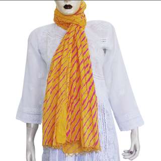Indian Cotton Fashion Scarf Tie and Dye 88 x 40 Inches  