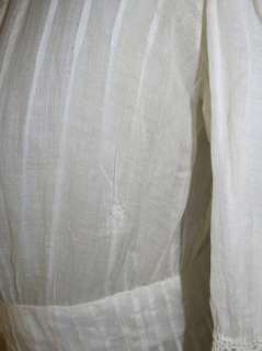 Dainty Edwardian Semi Sheer Cotton Batiste Tea / Lawn Dress w Irish 