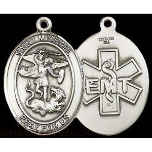  St. Michael EMT Large Sterling Silver Medal Jewelry