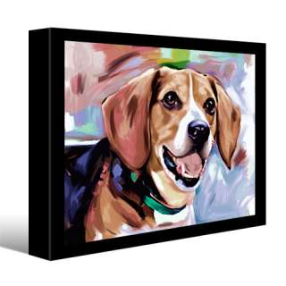 BEAGLE dog pet portrait original painting CANVAS Fine Art GICLEE PRINT 