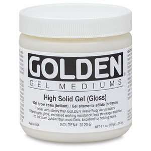  Golden Acrylic Mediums   8 oz, High Solid Gel   Gloss 