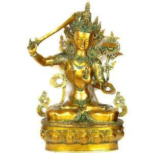  Manjushri   Bodhisattva of Transcendent Wisdom   Brass 