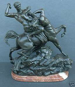 Barye Bronze Theseus Slaying the Centaur Bienor  