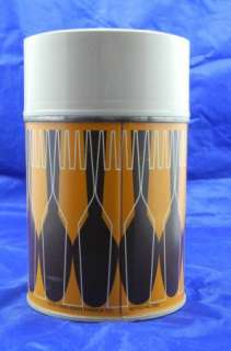 King Seeley 1971 Metal Thermos Lid And Stopper Vintge Geometric Print 