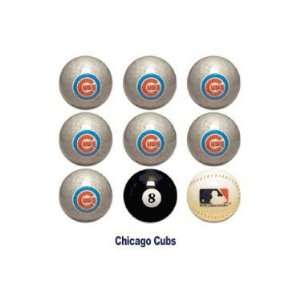 Chicago Cubs MLB Licensed Billiards Ball Set of 9 (7 Team, 1 Cue,1 