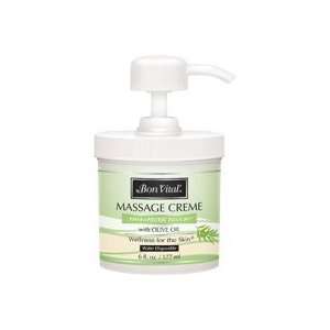 Therapeutic Touch Massage Creme, 6 Oz. Jar with Pump Enriched with 