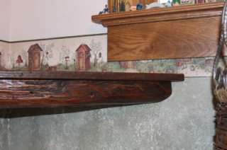   reclaimed rustic log corner tv shelf, vintage, Pine, Beefy 35 front