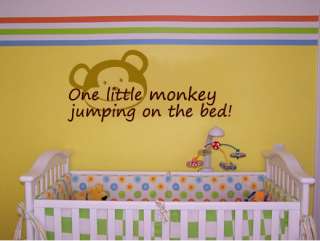 One little monkey jumping on the bed   Vinyl Wall Art Quote Decals