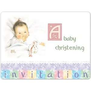  Vintage Nursery Baby Christening Invitations 8 Per Pack 