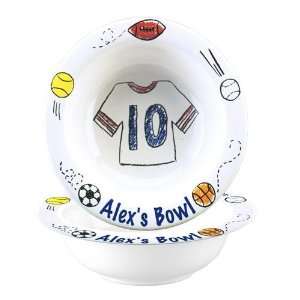  Personalized Kids Cereal Bowl   Sports