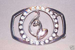 SILVER BABY PHAT BELT BUCKLE WITH STONES BB120  