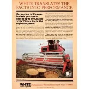  1979 Ad White Farm Equipment Motor Harvest Kwik Cut Cutter 