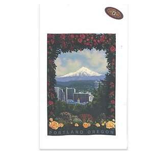  Portland Oregon Rose City Skyline Kitchen Towel