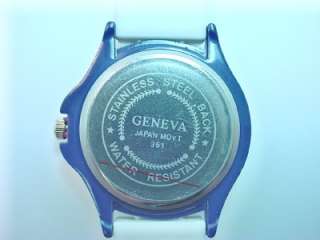  GENEVA JELLY WATCH WITH ADJUSTABLE SILICONE BAND. THE WATCH FACE 