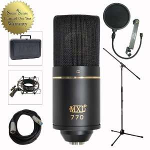  MXL 770 Studio Condenser Microphone Vocal Mic With Stand 