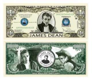 James Dean Million Dollar Bill W/Protector ($1.59)  