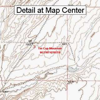 USGS Topographic Quadrangle Map   Tin Cup Mountain, Wyoming (Folded 
