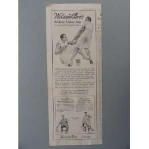 Athletic Suit, Vintage 1914 print ad. black and white Illustration 