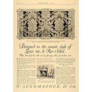   Ad F. Schumacher Tapestry Louis XIV Damask Design   Original Print Ad