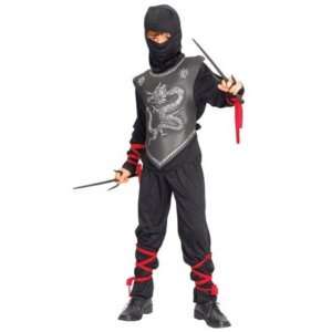   Black Ninja Dragon Childs Fancy Dress Costume S 122cms Toys & Games
